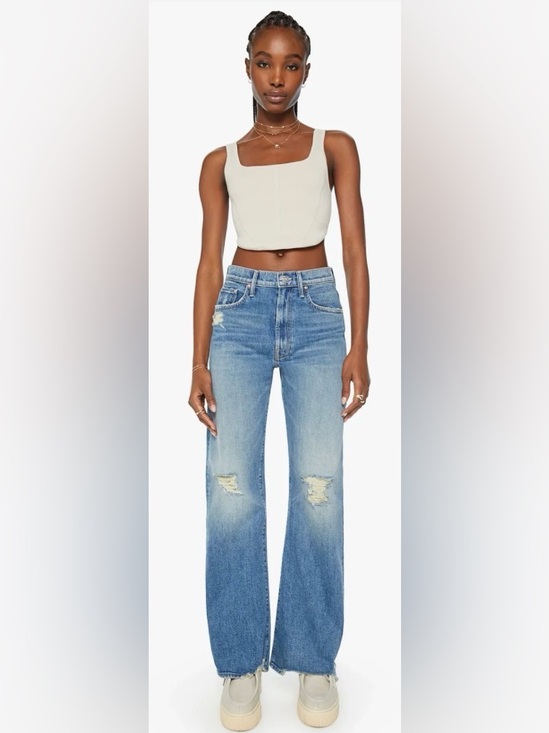 MOTHER Denim - MOTHER DENIM - The Lasso Sneak Chew High Rise Jeans Size 26